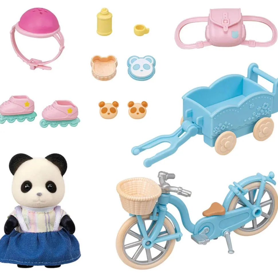 Sylvanian Family 5652 : La fille panda, son vélo et sa remorque - Sylvanian Families