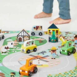 TAPIS AVEC CIRCUIT CAMPAGNE - CROSS ROADS - Janod