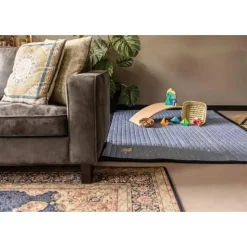 TAPIS UNI COUSU 200 X 130 : BLEU - Love by Lily