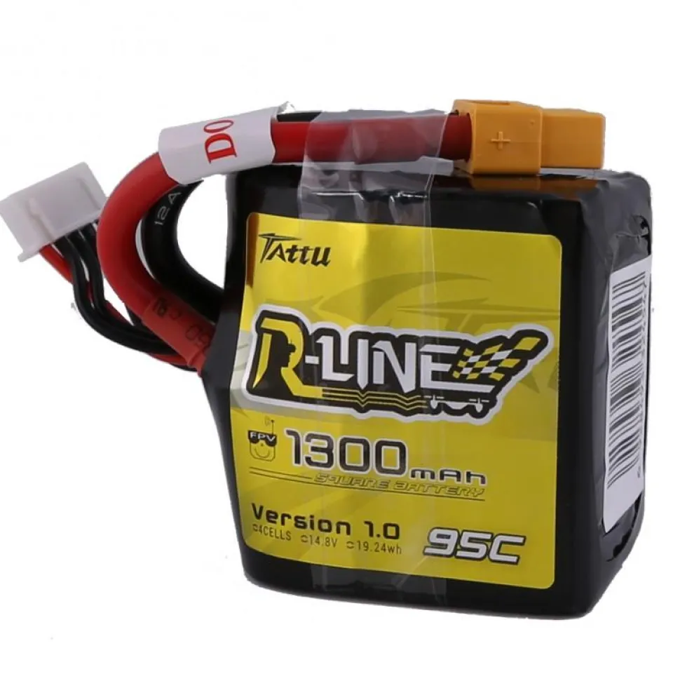 Tattu R-Line 1300mAh 95C 4S1P Square lipo battery pack - Tattu