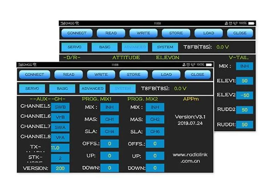 T8FB BT (Bluetooth) 8 voies M1 avec récepteur R8EF - RadioLink Be