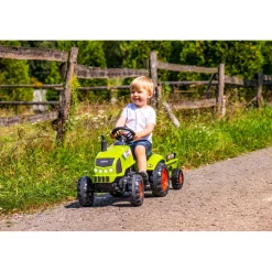 Tracteur à pédales Claas avec remorque et capot ouvrant - Falk / Falquet