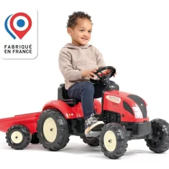 Tracteur Kiddy Farm avec remorque - Rouge - Falk / Falquet