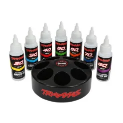 Traxxas Lot Huile Silcone Premium 20 30 40 50 60 70 80WT et Présentoir Carrousel Rotatif - Traxxas