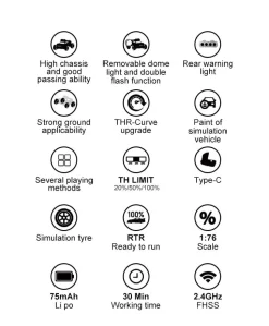 TURBO RACING MICRO MONSTER TRUCK RTR 1/76ÈME NOIR - Turbo Racing