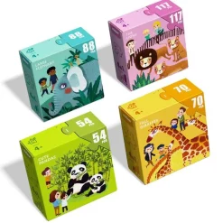 Valisette 4 puzzles - Animaux - 329 pièces - Mideer