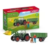 Véhicule Farm World : Tracteur et remorque - Schleich