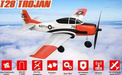 VOLANTEX T-28 Trojan 4CH 400mm Brushed avec Gyro EPP RTF - Volantex