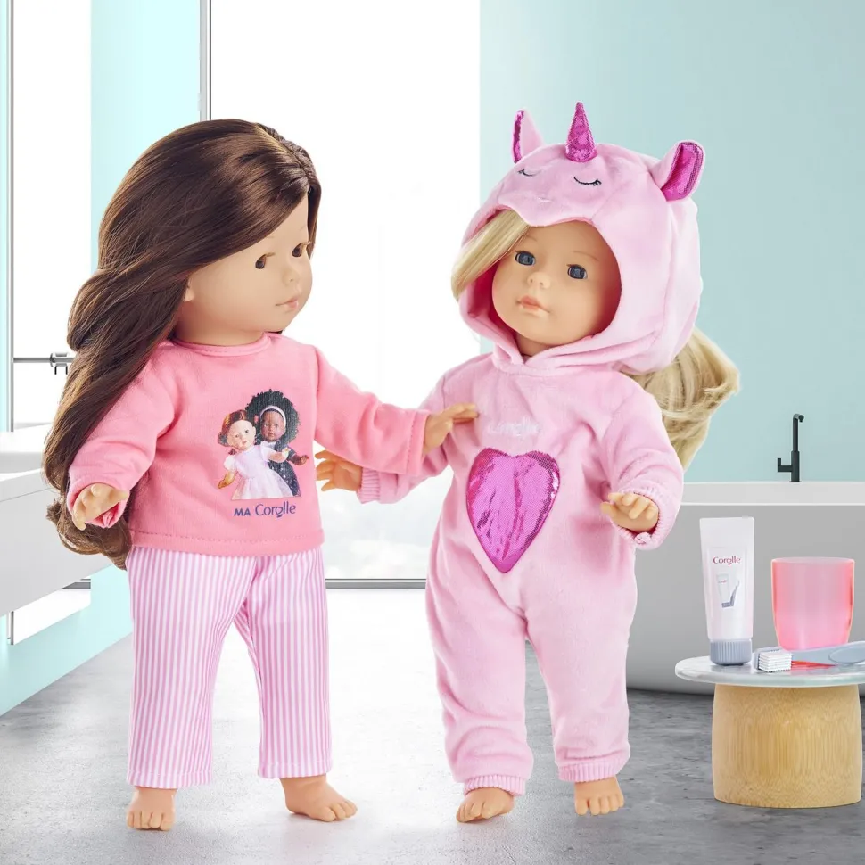 Vêtement pour ma poupée Corolle 36 cm : Combinaison rose pyjama licorne - Corolle