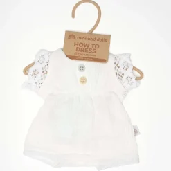 Vêtement pour poupée 38 cm : Barboteuse blanche - Miniland