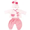 Vêtement pour poupée de 30 à 33 cm : Ensemble de nuit avec bonnet blanc - Gotz