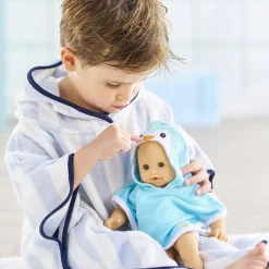Vêtement pour poupon 30 cm : Cape de bain pingouin - Corolle