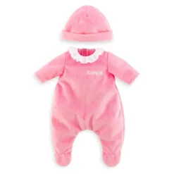 Vêtements pour petit poupon 30 cm : Pyjama Rose et Bonnet - Corolle