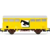 Wagon fermé SNCF à 2 essieux Gs pour le transport de chevaux, jaune - Jouef